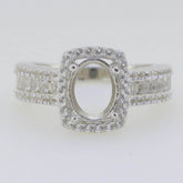 Sterling Silver Semi Mount Ring Setting Oval OV 9X7mm White Topaz 4093R - Syzjewelry